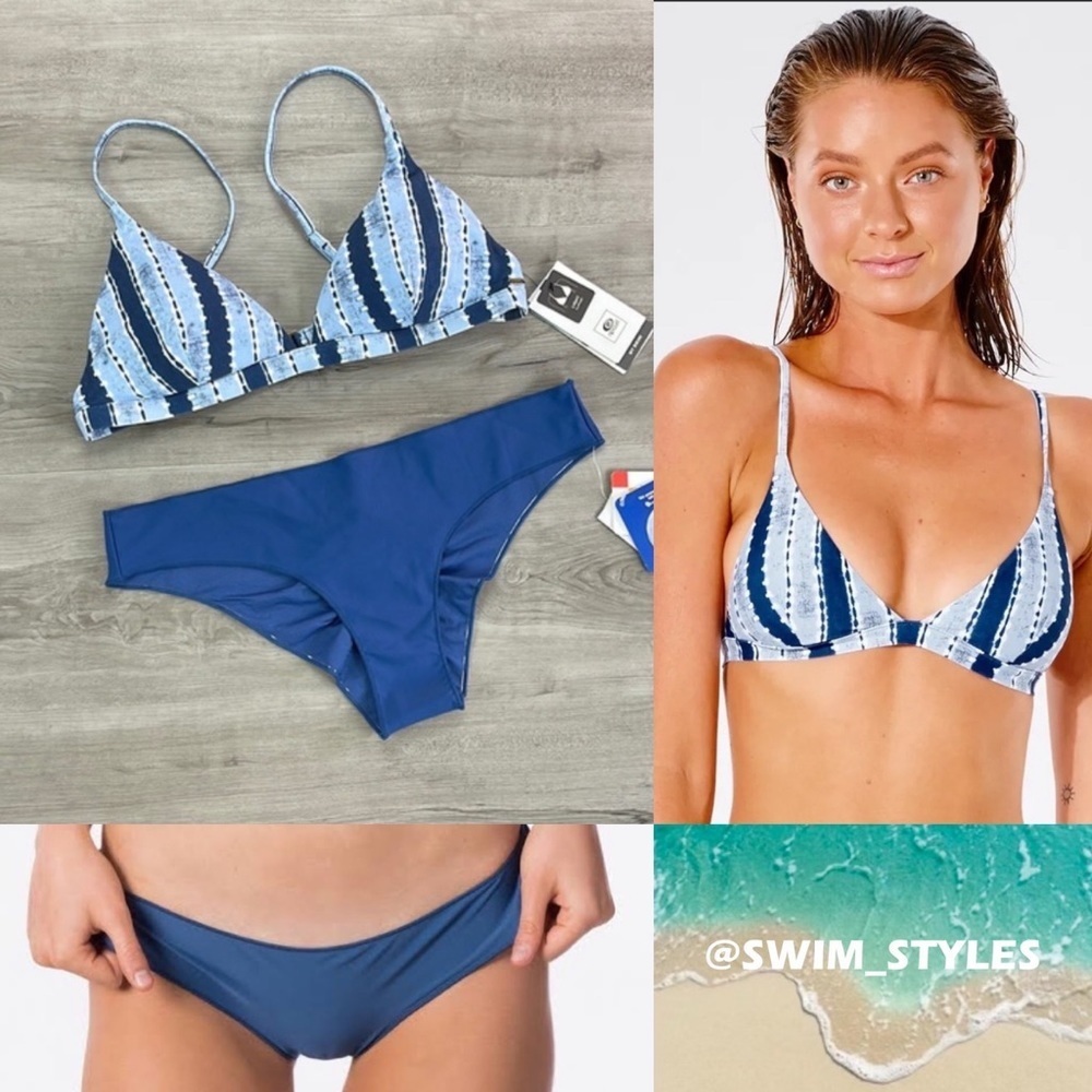 ☀️RIP CURL☀️ NOMAD STRIPE FIXED TRI CLS SURF ECO CHEEKY PANT BIKINI SET